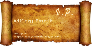 Váczy Patrik névjegykártya