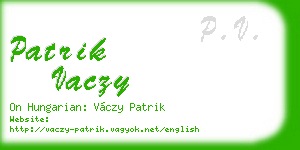 patrik vaczy business card